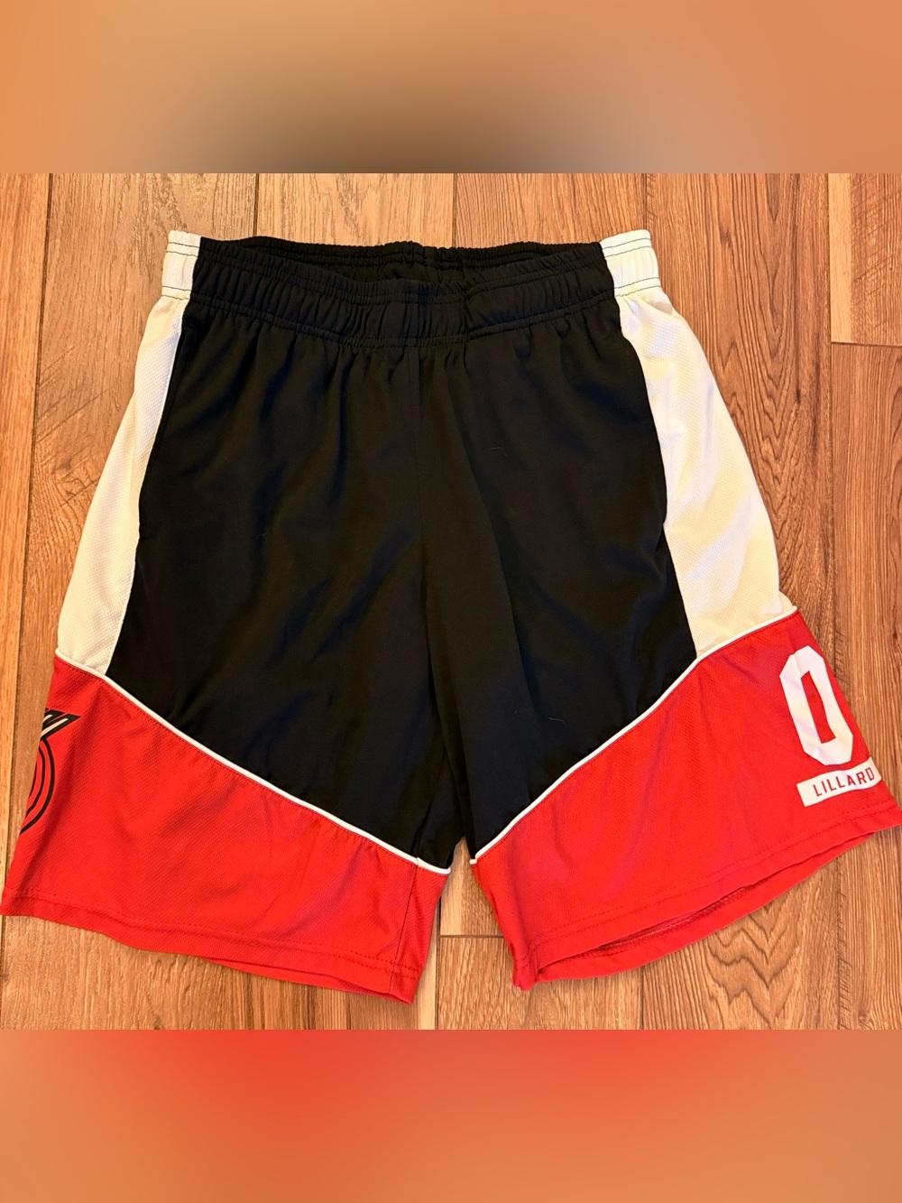 NBA Men's Black/Red/White Athletic Shorts - Lillard Graphic